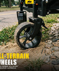 Foldable Dog Wagon Cart With Drop-Down Tailgate, Heavy Duty All-Terrain Wheels on dirt and gravel