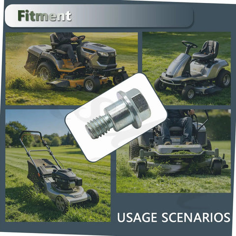 Premium Replacement Shoulder Bolts Compatible With Husqvarna 2042LS 2348LS 532196539, showing a steel shoulder bolt and mower usage.