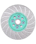 Front view of Diamond Blade For Angle Grinder 4 1 2 Inch Tile Cutting Disc That Lets You Cut Tile Grind Edges Bevel Corners And Clean Surfaces Without Swapping Blades Turbo Rim For Porcelain Ceramic Granite Stoneware 5 8 11 Thread