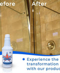 Before and after using Grout Cleaner That Tackles Hard Water Stains And Shower Door Spots Cleans Tile Fiberglass And Windows 16 Ounce