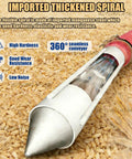 Beast 2000W Industrial Grain Auger Conveyor with flexible hose tip on grain pile, showcasing imported thickened spiral design.