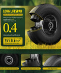 Two Pack 10 Inch Solid Run Flat Tire And Heavy Duty Wheel Set Compatible With Hand Trucks And Wheelbarrows, durability features