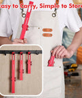 3 Piece Woodworking Straightedge Ruler Set With Sliding Stop Blocks Dead On Accuracy shown in use, featuring red aluminum rulers and locks