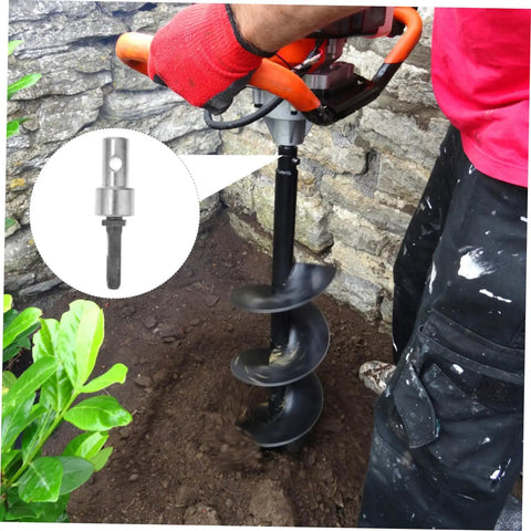 Beefy Pro Grade Drill Bit Adapter for Hammer Drills and Earth Augers 1 Inch Chuck Converter in action for garden digging
