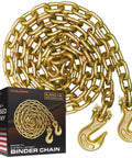 Grade 70 Binder Chain With Clevis Grab Hooks, 3/8 Inch By 20 Foot, Heavy Duty Tie Down Chain, 6600 Pound Safe Working Load