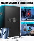 Alarm and silent mode features on 7.5 Cubic Feet Fireproof Safe With Digital Keypad, 1700 Fahrenheit UL Certified Fire Safe For Home And Office