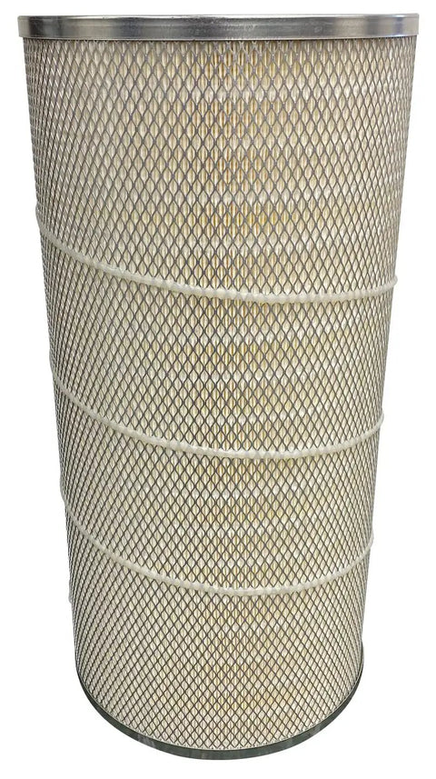 Replacement Dust Collector Filter For Heavy Duty Shops, 26 Inch High, 13.84 Inch OD, 9.48 Inch ID, Nanofiber Fire-Retardant Media, Open Pans