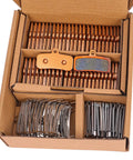 Box of 25 Pairs Beefed Up Sintered 4 Piston Metal Bike Brake Pads for Ebike and Electric Scooter with tools and hardware