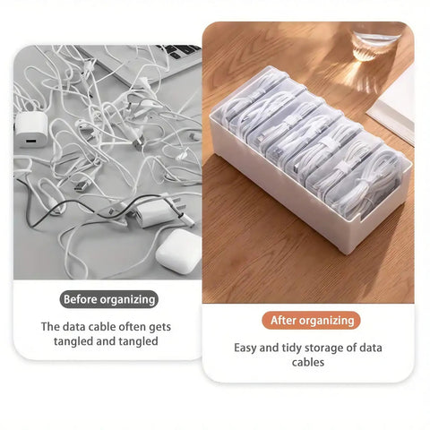 Ultimate Cable Organization Kit With 7 Clear Mini Cases, 7 Reusable Straps And Label Sheets For Charging Cables, USB Wires, Earphones