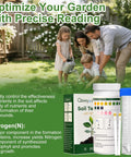 Family using 2-In-1 pH and Nitrogen Soil Test Kit With Strips For Lawn, Garden, boosting plant health, includes tube and manual.
