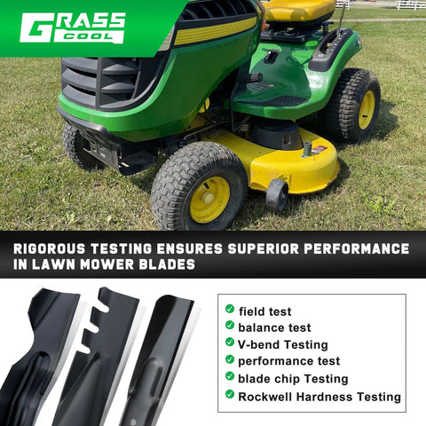 Lawn tractor with John Deere 42 Inch Mulching Blades For D130 D110 D125 D105 Lawn Tractor Riding Mower 42 Inch Deck Replacement