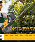 Man using Cordless Hedge Trimmer Beast with 22-Inch Dual-Action Blade and 2000 RPM Brushless Motor in garden