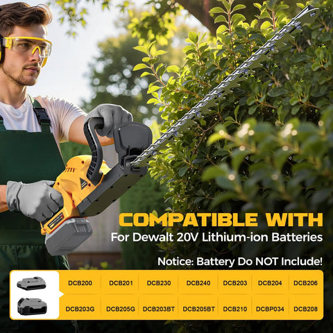 Man using Cordless Hedge Trimmer Beast with 22-Inch Dual-Action Blade and 2000 RPM Brushless Motor in garden