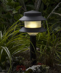 Low Voltage Plastic 4W Path Lights Black 12 Pack For Walkways And Yards Frosted Lens Easy Stake Install in garden