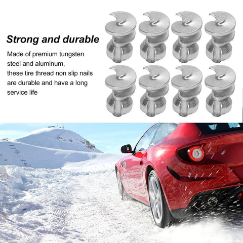 50 Pcs Tire Studs Tungsten Steel Snow Spikes for Off Road Vehicles with Motorcycle and Auto Applicability, Delivers Solid Traction in Snow and Ice
