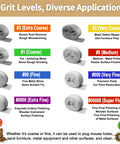 Eight rolls of steel wool displaying grit levels from extra coarse to super fine, used for metal finishing and mice control