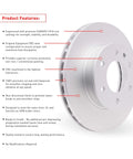 Front And Rear Brake Kit For 2011 2014 Lexus CT200h And 2010 2015 Toyota Prius Plug-In With 10.0 Inch Front Rotors 10.2 Inch Rear Rotors features