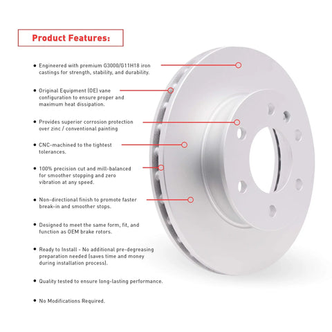 Front And Rear Brake Kit For 2011 2014 Lexus CT200h And 2010 2015 Toyota Prius Plug-In With 10.0 Inch Front Rotors 10.2 Inch Rear Rotors features