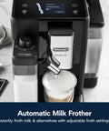 Rivelia Automatic Espresso Machine With Built In Burr Grinder And Milk Frother One Touch Barista Quality Hot And Iced Lattes