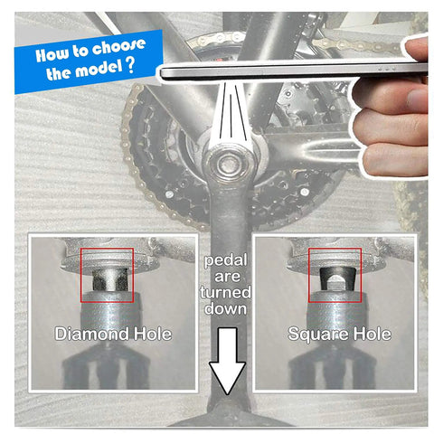 Diagram showing attachment options for Left Crank Arm 170mm For 9/16 Inch Pedals With Diamond Or Square Hole Interface.