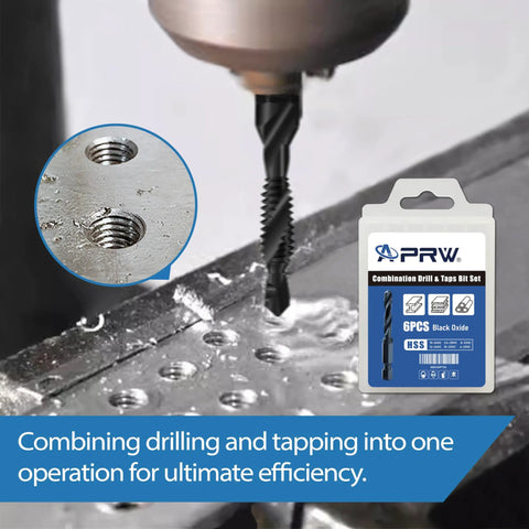 Combo Drill Bit And Tap Set For Quick Threading, Imperial And Metric Sizes driling and tapping metal plate