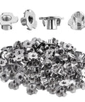 100 Pack One Quarter Twenty T Nuts Stainless Steel 304 Four Prong Tee Nuts For Woodworking Cabinets Furniture And Rock Climbing Holds Durable Threaded Inserts For Strong Secure Joints