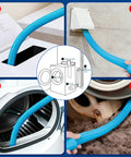 Diagram and usage of Pro Grade Dryer Vent Cleaning Kit With Flexible Hose And Vacuum Adapter, Lint Removal Tool For Home Vents.