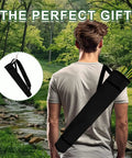 Person wearing Archery Quiver Back And Hip Set With Adjustable Arrow Backpack Holder For Compound And Recurve Bow Practice