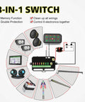8 Gang Switch Panel For Trucks, SUVs, UTVs And Boats, Touch Panel With Eight On Off Buttons, wiring diagram illustrating connections