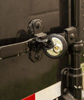 Heavy Duty 70mm Disc Padlock With Key Cut Resistant Stainless Steel Shackle on a truck door latch