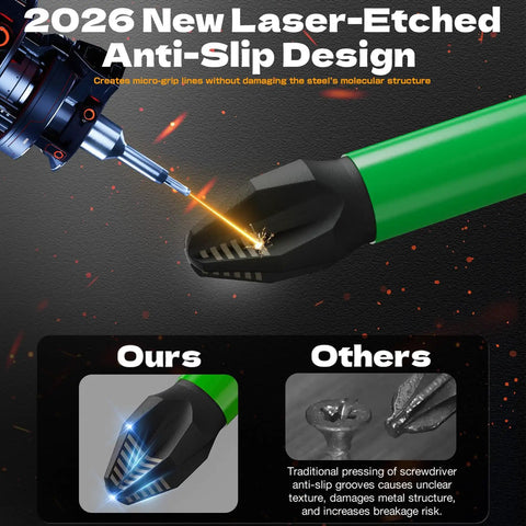 Anti Slip PH2 Impact Driver Bits Set 2 Inch Magnetic S2 Steel With Laser Etched Micro Slip Grip design comparison