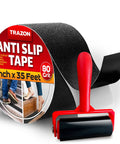 Heavy Duty Anti Slip Tape For Stairs Indoor Outdoor Waterproof 4 Inch By 35 Ft Non Skid Adhesive Roll With Boss Level Grip And Traction For Steps Ramps And Treads Black with applicator