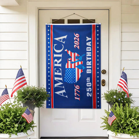 Double Sided 3 By 5 Ft All American Flag Decor For Indoor Outdoor Patriotic Fourth Of July 250th Anniversary Red White And Blue