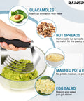 Pro Grade Heavy Duty Pastry Blender With Stainless Steel Blades And Wire Dough Cutter mashing avocados, ideal for guacamole