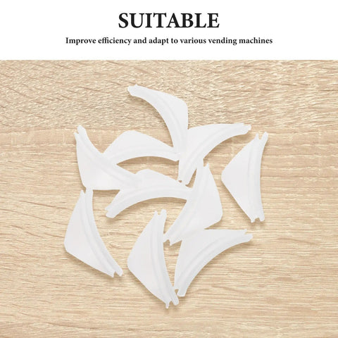 Plastic Spiral Pusher Kit 10 Pcs For Vending Machines With White Scrapers, Easy Install, Universal Compatibility, Keeps Baffles Clean And Product Display Sharp, Maintenance Tools For Retail, white plastic parts