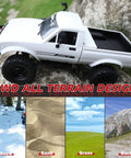 Rugged All Terrain 4x4 RC Crawler Truck 1 Sixteenth Scale Remote Control Pickup RTR Off Road Toy Car For Adults in White