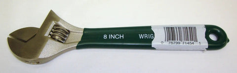 9AG08 One And One Eighth Inch Max Capacity Cushion Grip Adjustable Wrench With Cobalt Finish 8 Inch Long, left side view