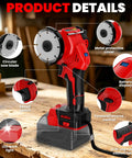 Heavy Duty Cordless Cut Off Tool Compatible With Milwaukee 18V Battery, 3 Inch Brushless Mini Cut Off Saw 18000 RPM With Variable Speed, Includes 4 Cutting Wheels For Metal Wood Plastic Tool Only; front view with blade, display