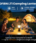 Rechargeable Camping Lantern LT1 With 8 LH351D LEDs used by a smiling family at a campsite table near a tent.