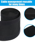 Carpet Cord Cover Cable Protector for Commercial Office Carpet 29.53 Ft Black, roll detail with hook and loop texture
