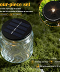 4 Pack Solar Light Replacement Tops For Outdoor Lanterns on grass, glass lantern with solar panel and LED module, energy saving