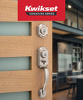 Front Door Lock Set With Deadbolt And Handleset Satin Nickel Exterior Entry Lock With Interior Doorknob Pick Resistant SmartKey Rekey