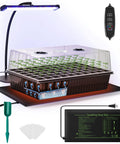 No Fuss Self Watering Seed Starter Kit With Grow Light And Heat Mat Seedling Tray With Humidity Dome For Indoor Germination