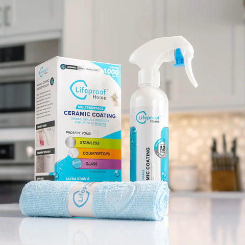 Ceramic Coating Spray Kit For Kitchen And Bathroom Surfaces That Repels Stains Smudges Water Spots And Soap Scum Ultra Hydrophobic