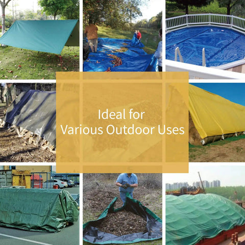 Heavy Duty Tough As Nails Pro Grade Tarp 12x16 Feet Green Waterproof Poly Tarp Cover 10 Mil Thick for outdoor shelter use