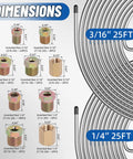 Garage Ready Heavy-Duty Zinc Coated Brake Line Tubing Kit with 25 ft 3/16 and 1/4 inch lines, sixty fittings displayed
