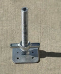 Smooth Turning Adjustable Scaffold Screw Jack And Galvanized Leveling Support With 30K Rating And 12 Inch Travel on concrete surface.