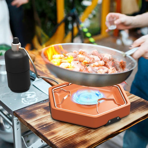 Portable One Burner Propane Camp Stove With Carry Strap For Backpacking Outdoor Cooking Flick Ignition 8600 BTU Gas Stove
