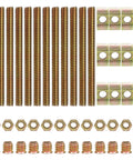 Heavy Duty Bed Frame Repair Kit 12 Piece Set M8 Steel Connectors Precision Threaded Bolts with brass connectors and nuts.