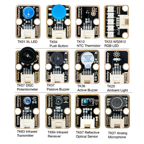 ESP32 S3 Starter Kit With 16MB Flash Development Board For Fast Prototyping, showing 12 plug-and-play modular sensors and components.